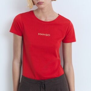 Mango Red Crew Neck Tee